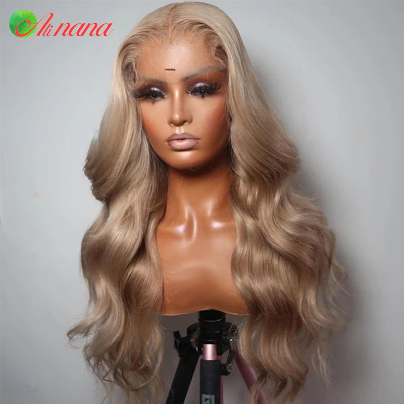 Highlights Gray Blonde Colored HD Lace Frontal Wig Bleached Knots