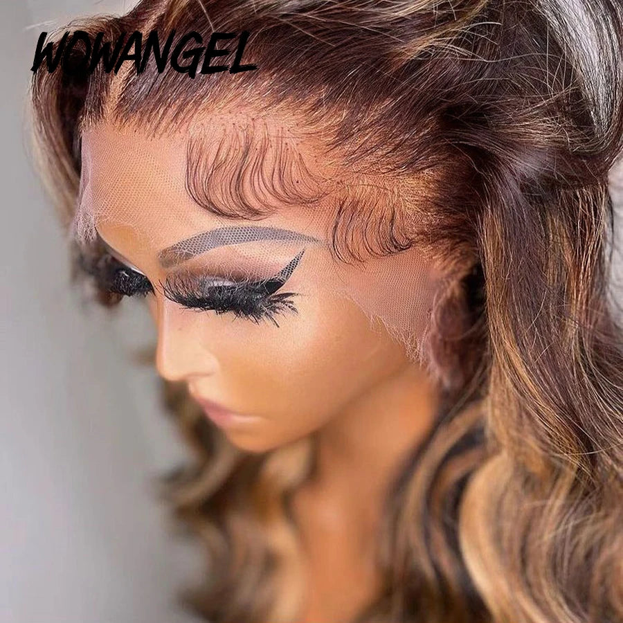 SKINLIKE Real HD Lace Front Human Hair Wigs 34inch 250% Highlight Wig