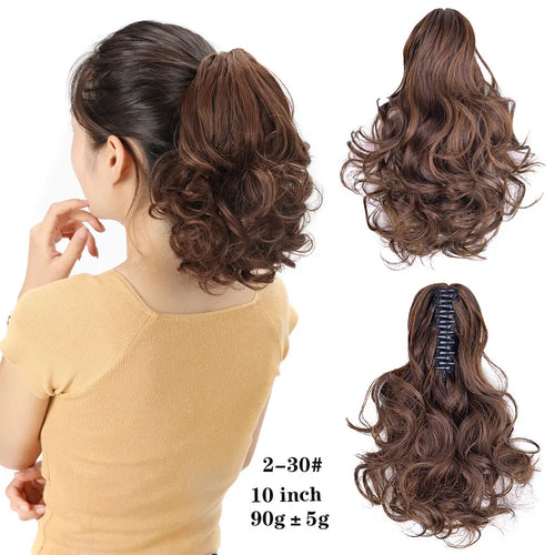 Long Wavy Straight Claw Clip On Ponytail Hair Extension Synthetic