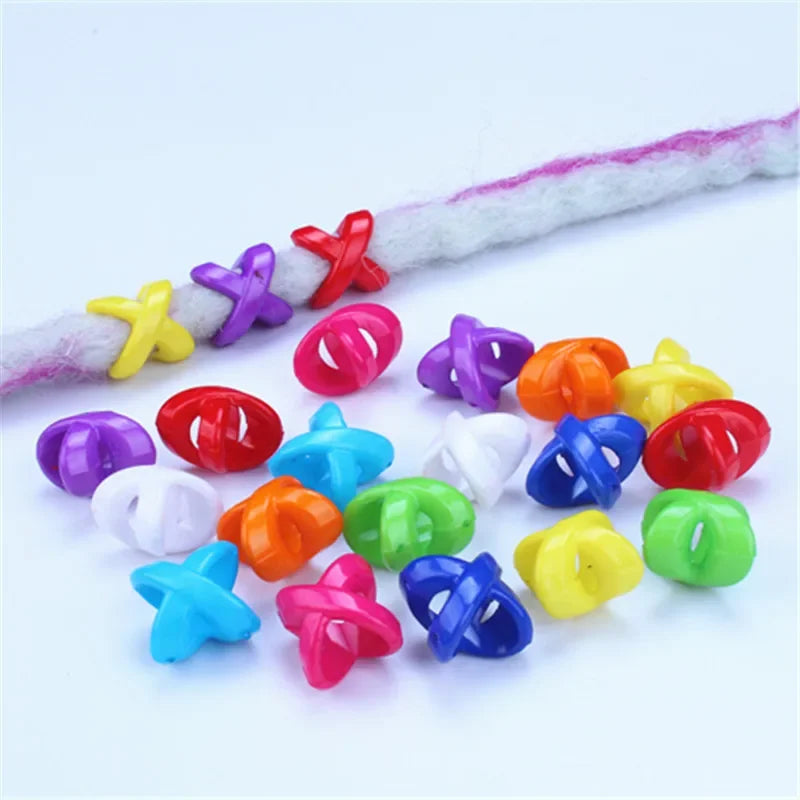 50pcs/lot Dreadlock Hair Ring Hairs Braid Beads 7mm Hole Candy Colored