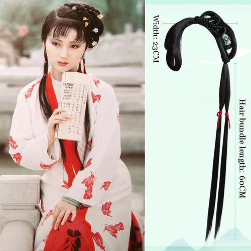 Synthetic Ancient Costume Hanfu Wig All-in-one Lazy Hairband Ancient