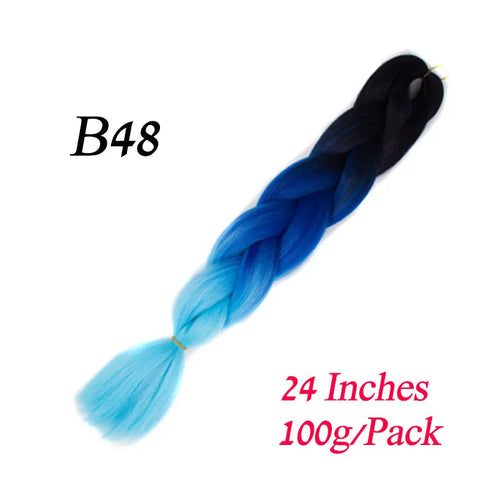 Synthetic 24Inch 100G Wholesale Single Ombre Color Glowing Hair