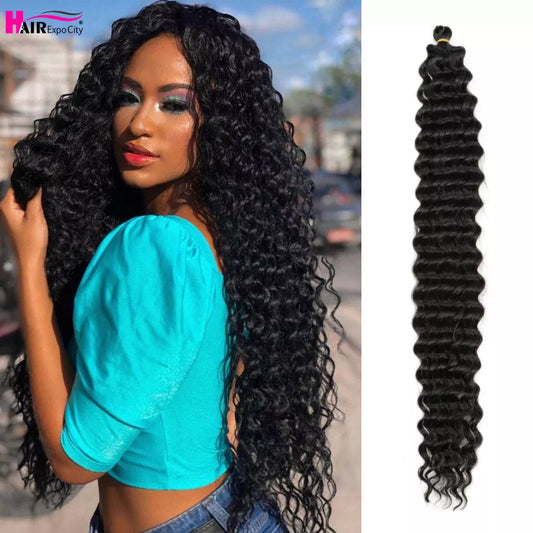 22-28 Inch Freetress Deep Twist Crochet Hair Natural Synthetic Braids