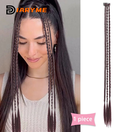 Synthetic Wig Braids With Clip Boxing Braid Dreadlocks Clip In Hair