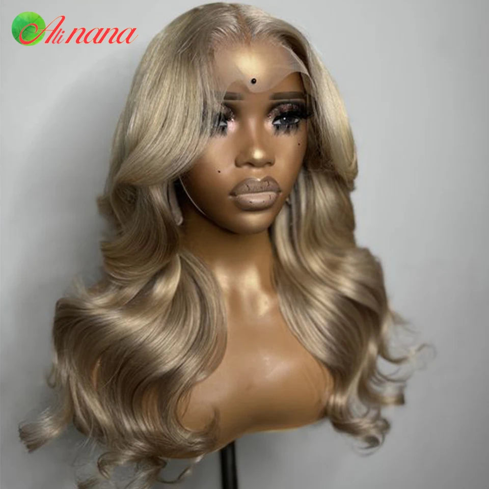 Ash Blonde Colored 13X4 13X6 Lace Frontal Wig Body Wave Human Hair