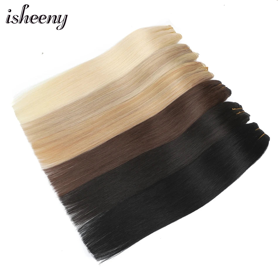 Isheeny Human Hair Weft Brazilian Remy Human Hair Bundles Sew In Hair