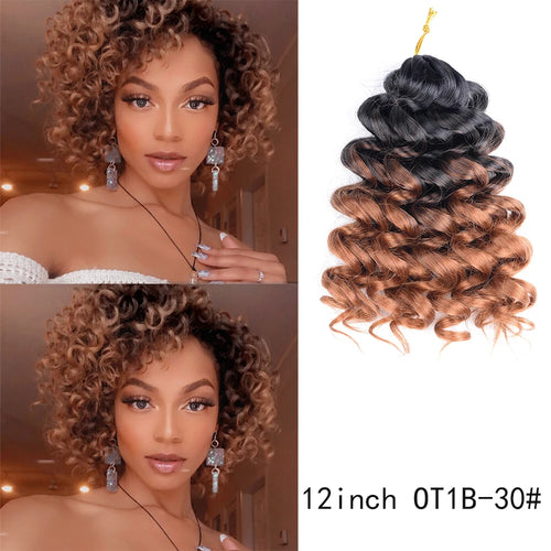 Ocean Wave Crochet Hair 12Inch Synthetic Deep Wave Braiding Hair