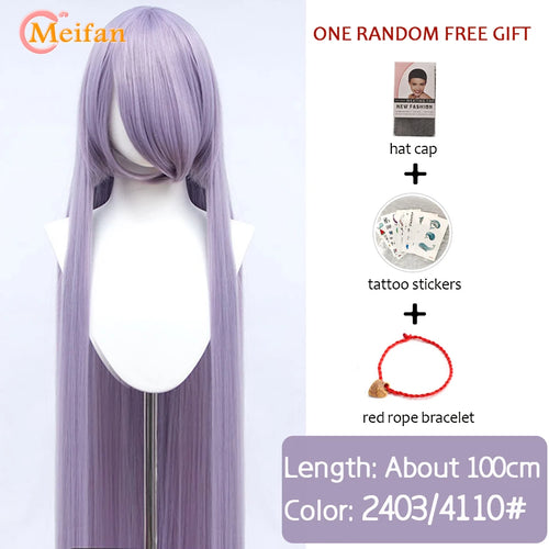 MEIFAN 100CM Synthetic Cosplay Anime Costume Wig Blonde Blue Red Pink