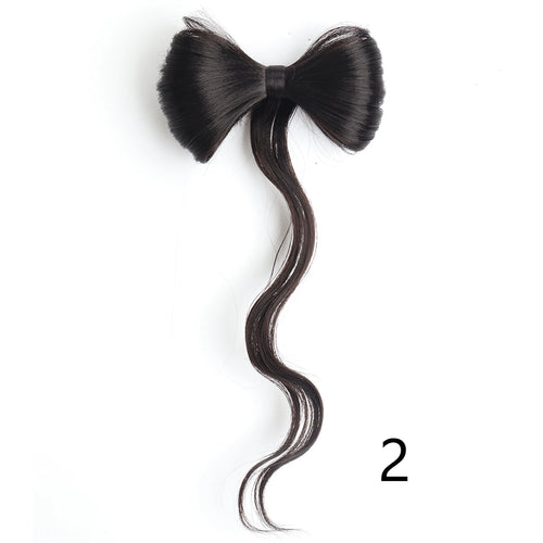 Synthetic Bowknot Hair Bun Claw Clip In Hair Extensions Hair