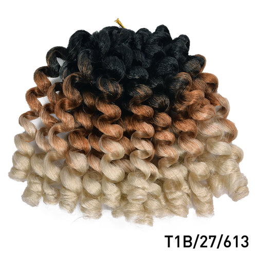 Synthetic Ombre Braiding Hair Jumpy Wand Curl Crochet Braids Hair