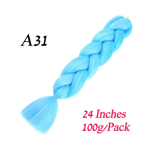 Synthetic 24Inch 100G Wholesale Single Ombre Color Glowing Hair