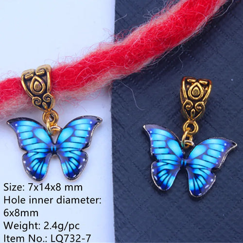 Mixed Butterfly Hair Braid Beads Dreadlock Beads Ring Braiding Hair