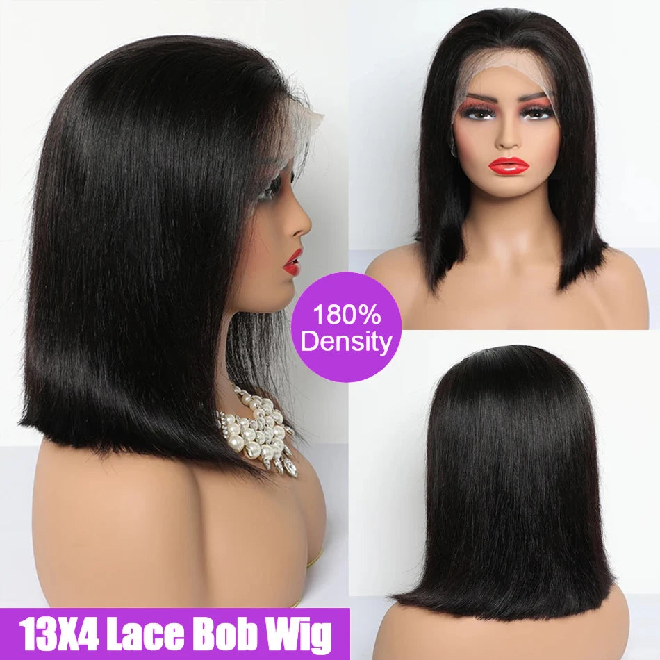 Straight Bob Wig Short Bob Lace Front Human Hair Wigs Remy 13x4 Lace