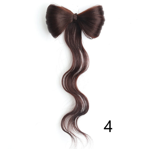 Synthetic Bowknot Hair Bun Claw Clip In Hair Extensions Hair