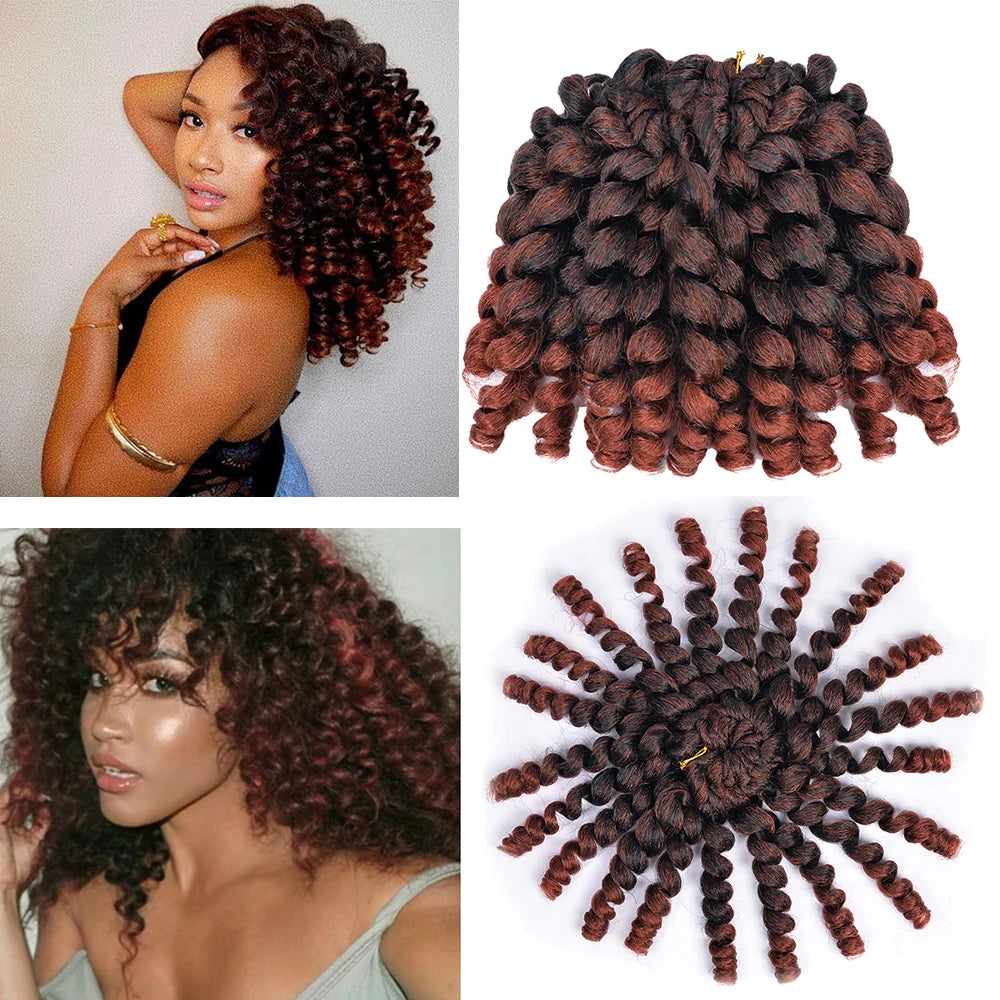 Synthetic Ombre Braiding Hair Jumpy Wand Curl Crochet Braids Hair