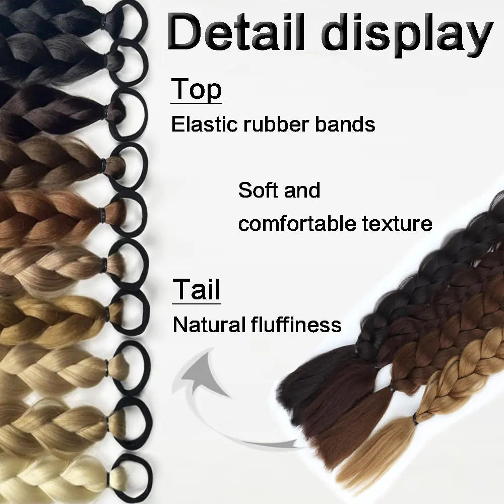 MERISIHAIR Long Straight Hair Braid Plaited Pigtail Fishtail Synthetic