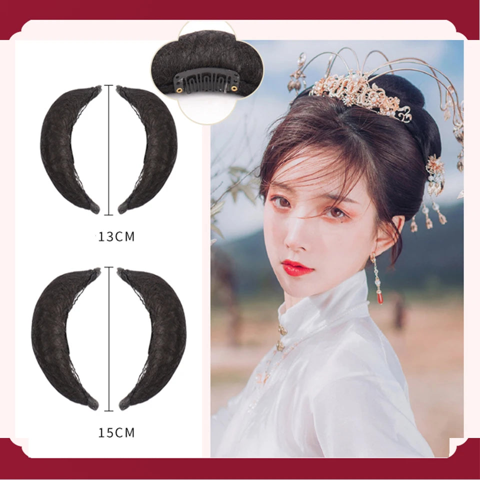 AOSI Synthetic Chinese Traditional Hanfu Wig Hair Bun Retro Black