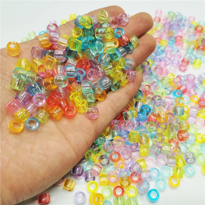 100Pcs/lot Mix Color Hair Braid Beads Decoration Pendants Clear