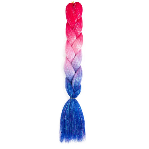 Synthetic Ombre 24inch Glitter Jumbo Braids Extensions Sparkle Rainbow