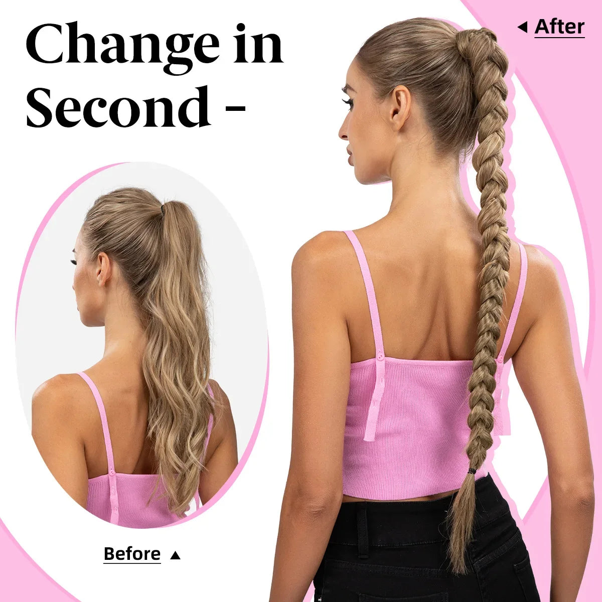 Synthetic Long Braided Ponytail Hair Extensions Synthetic Boxing