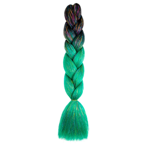 Synthetic Ombre 24inch Glitter Jumbo Braids Extensions Sparkle Rainbow