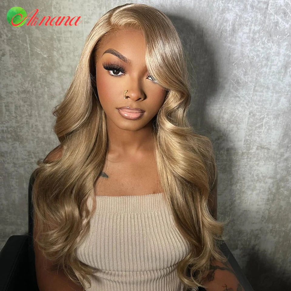 Ash Blonde Colored 13X4 13X6 Lace Frontal Wig Body Wave Human Hair