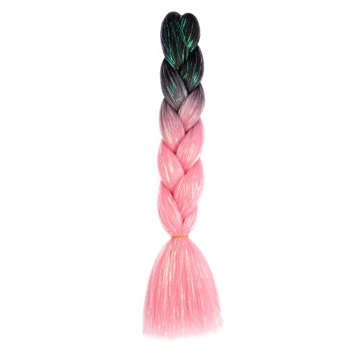 Synthetic Ombre 24inch Glitter Jumbo Braids Extensions Sparkle Rainbow