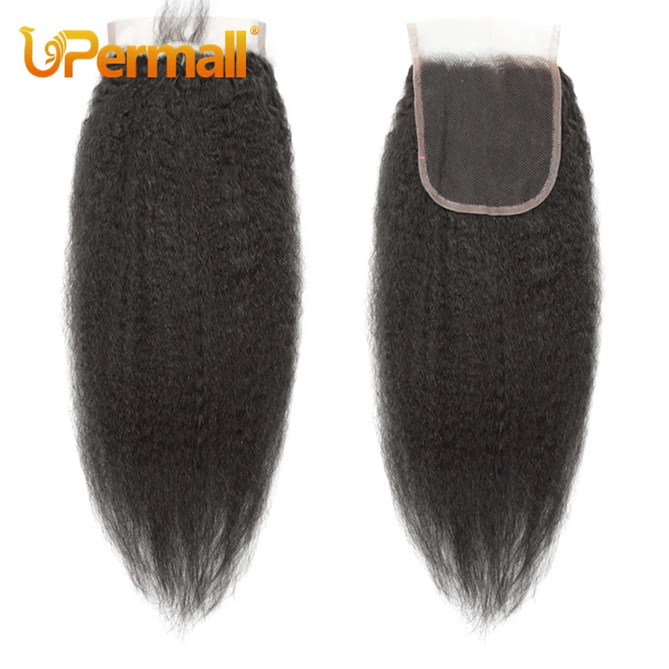 Upermall 13x4 Kinky Straight Lace Frontal Pre Plucked With Baby Hair