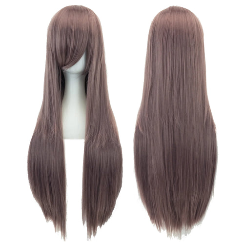 80cm Long Blonde Straight Synthetic Hair Cosplay Wig with Bangs