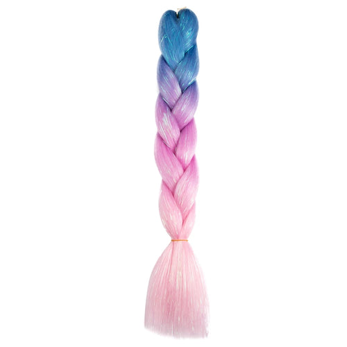 Synthetic Ombre 24inch Glitter Jumbo Braids Extensions Sparkle Rainbow