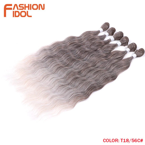 Loose Deep Water Wave Hair Bundles Synthetic Hair Extensions Ombre