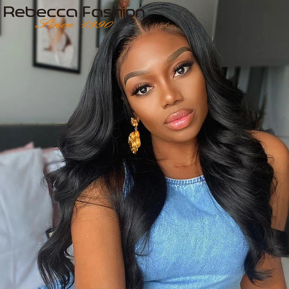 Rebecca Body Wave Lace Front Wigs T Part Lace Wigs Pre Plucked