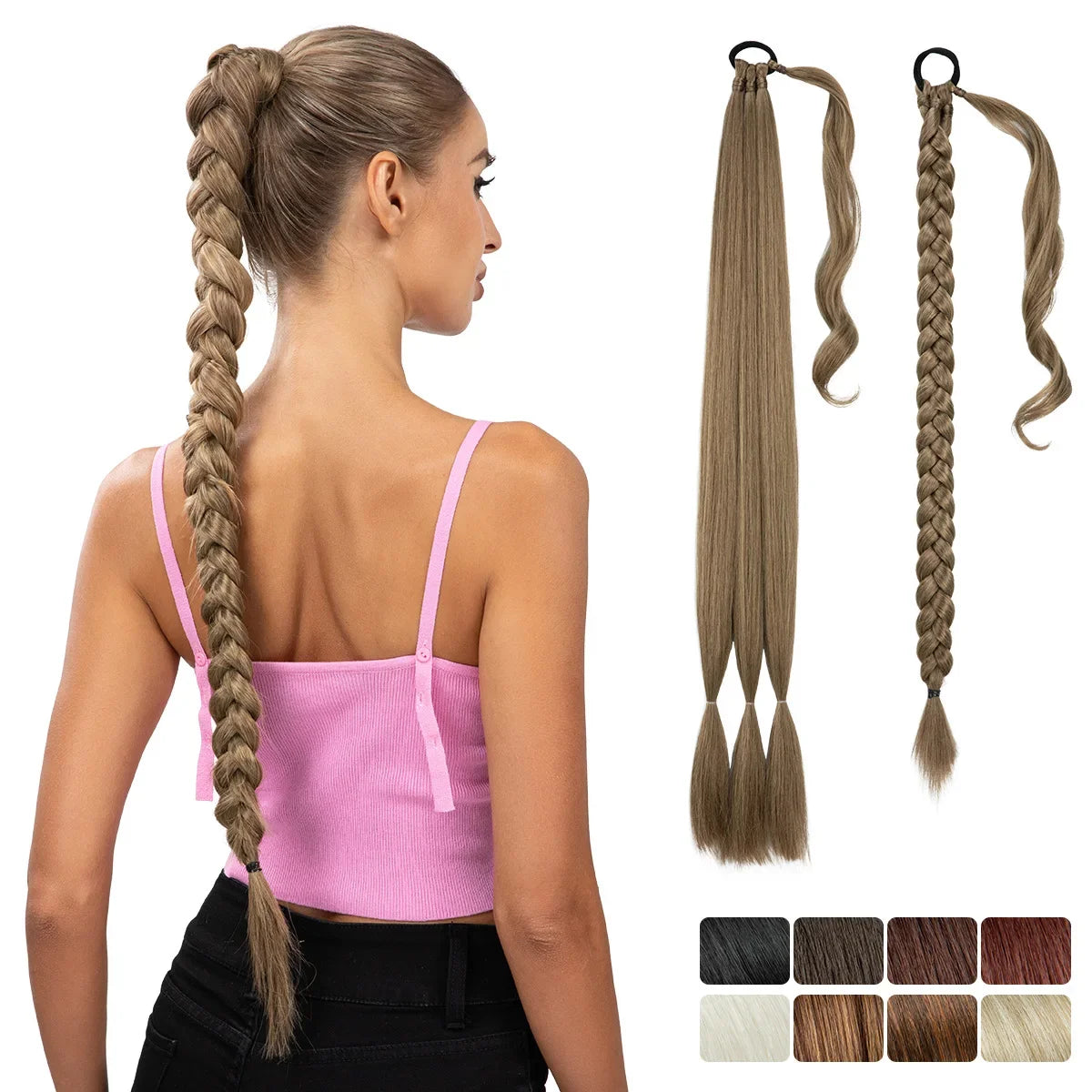 Synthetic Long Braided Ponytail Hair Extensions Synthetic Boxing