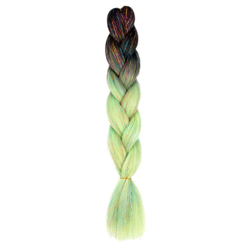 Synthetic Ombre 24inch Glitter Jumbo Braids Extensions Sparkle Rainbow