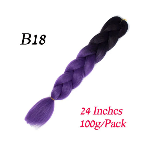 Synthetic 24Inch 100G Wholesale Single Ombre Color Glowing Hair