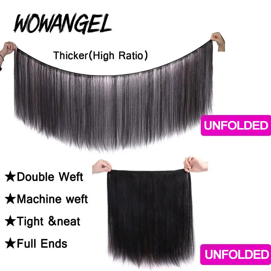 Wow Angel 28 30inch Bone Straight Human Hair Bundles 1/3/4 pieces 10A