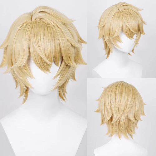 RANYU Honkai Star Rail Gepard Landau Wigs Synthetic Short Straight