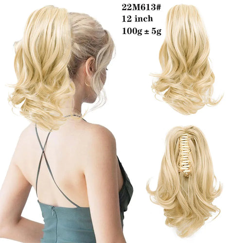 Long Wavy Straight Claw Clip On Ponytail Hair Extension Synthetic