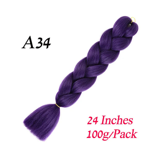 Synthetic 24Inch 100G Wholesale Single Ombre Color Glowing Hair