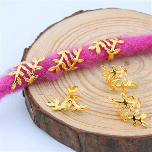 20pcs Gold Silver Dreadlock Hair Rings Adjustable Cuff Clip Hair