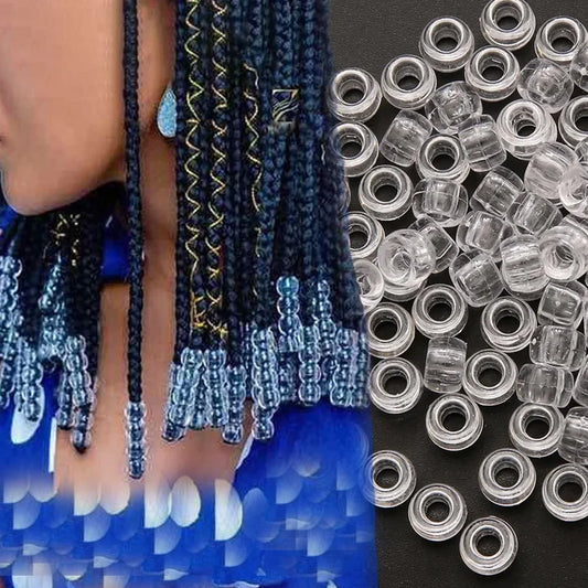 50Pcs 100Pcs Transparent 4mm Big Hole Dreadlock Beads for Jumbo Braids