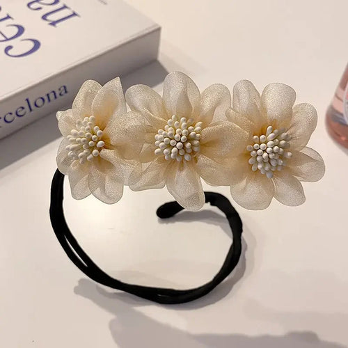 Elegant Pearl Flower Bun Maker Korean Lazy Hair Curlers Styling