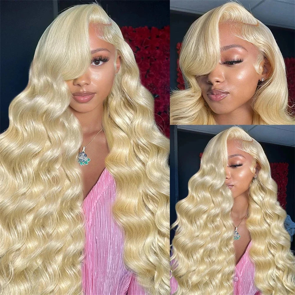 613 Blonde Glueless Wig 13x6 Lace Frontal Human Hair Wig HD