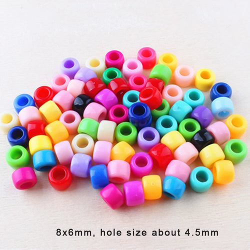 50Pcs 100Pcs Transparent 4mm Big Hole Dreadlock Beads for Jumbo Braids