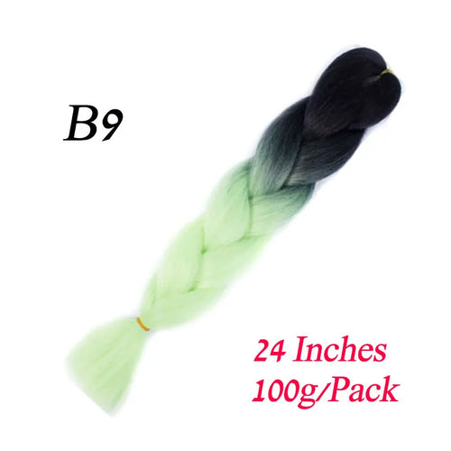 Synthetic 24Inch 100G Wholesale Single Ombre Color Glowing Hair