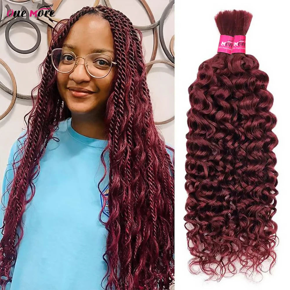 28 In 4/27 Color Water Wave Bulk Human Hair for Braiding No Weft