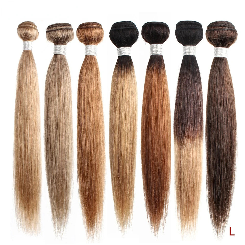 Mogul Hair 1 Pc Straight Hair Bundles Color 8 Ash Blonde Color 27