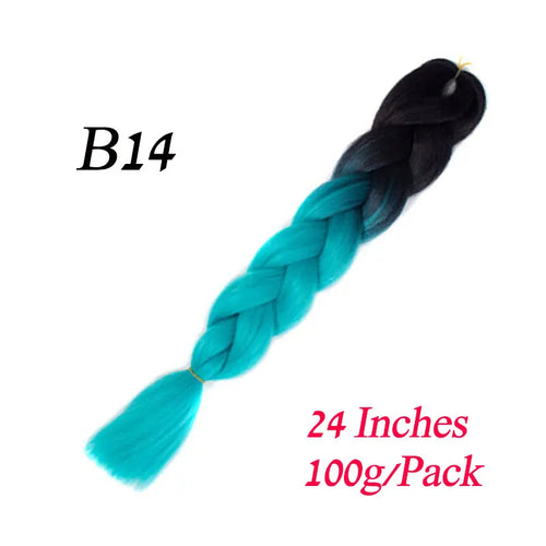 Synthetic 24Inch 100G Wholesale Single Ombre Color Glowing Hair