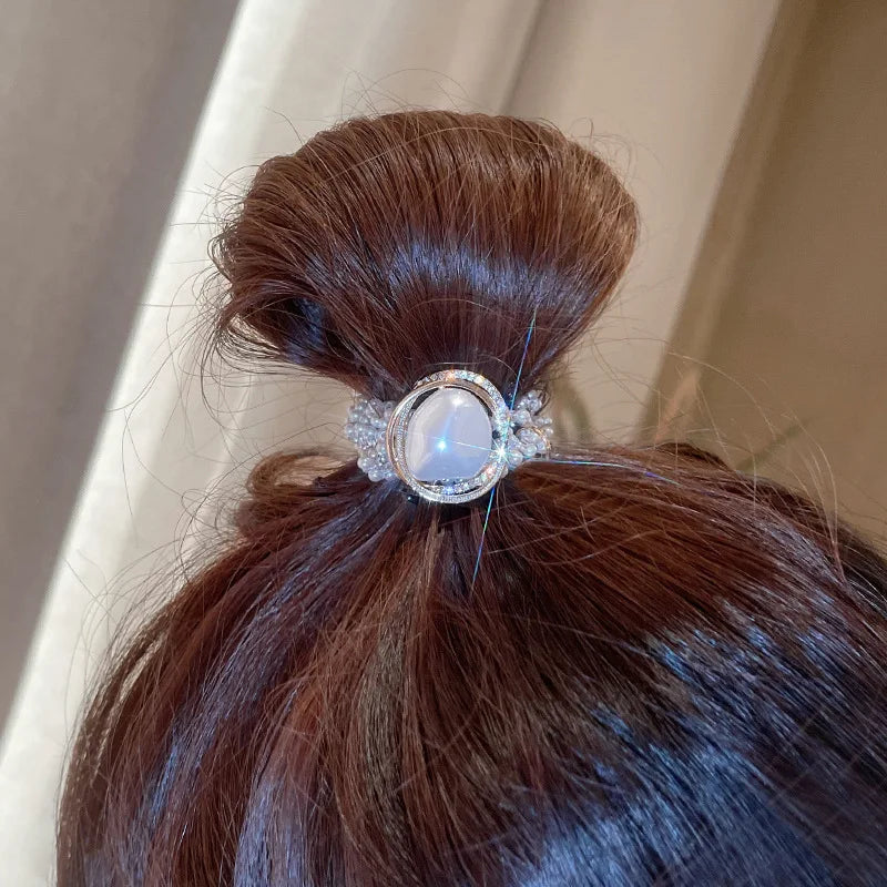 Elegant Baroque Artificial Pearl Hair Tie Women Braided Scrunchies