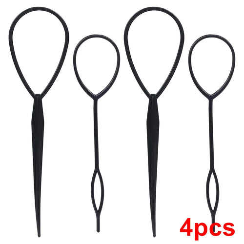 4pcs Magic Hair Donut Bun Maker Braid Puller Styling Tools Ponytail